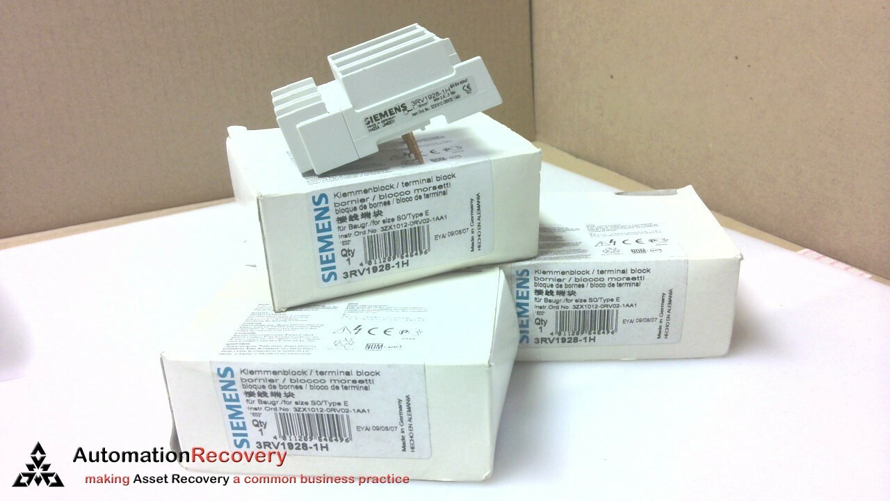 SIEMENS 3RV1928-1H , SIRUS TERMINAL BLOCK - TYPE E, NEW #293202