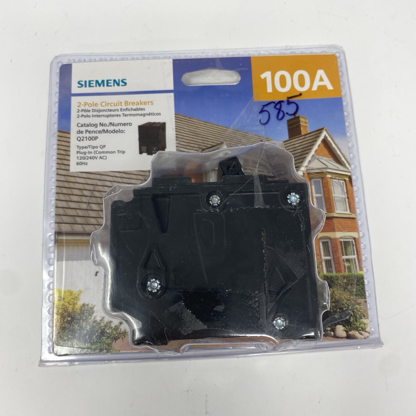 Siemens 100-Space Amp Double-Pole Type QP Circuit Breaker Q2100P