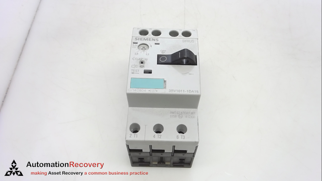 SIEMENS 3RV1011-1DA15, CIRCUIT BREAKER, 3 POLES, 100KA,  690VAC, NEW* #251736