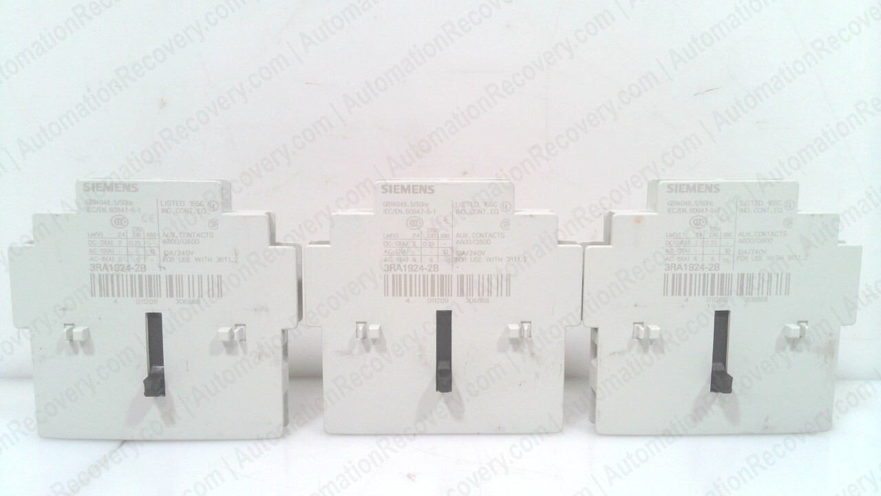 SIEMENS 3RA1924-2B SIDE MECHANICAL INTERLOCK CONTACTOR, SEE DESC #332662