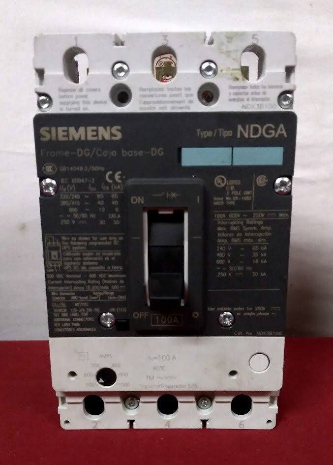 SIEMENS NDGA NDX3B100 100AMP 3P 600V Circuit Breaker SHIPS SAME DAY