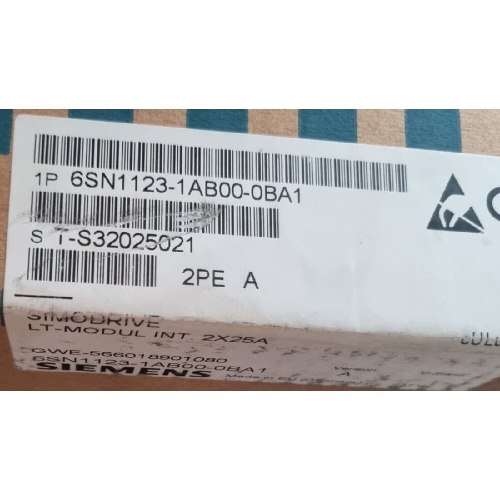 Siemens SIMODRIVE 611 LT Module 6SN1123-1AB00-0BA1 2x25A FINN POWER 098117-