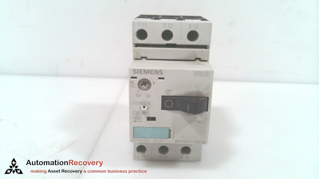 SIEMENS  3RV1011-1EA10, CIRCUIT BREAKER/MOTOR PROTECTOR #327459