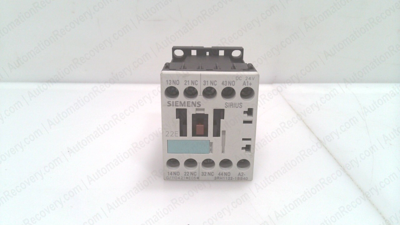 SIEMENS 3RH1122-1BB40, SIRUS CONTACTOR RELAY #334768