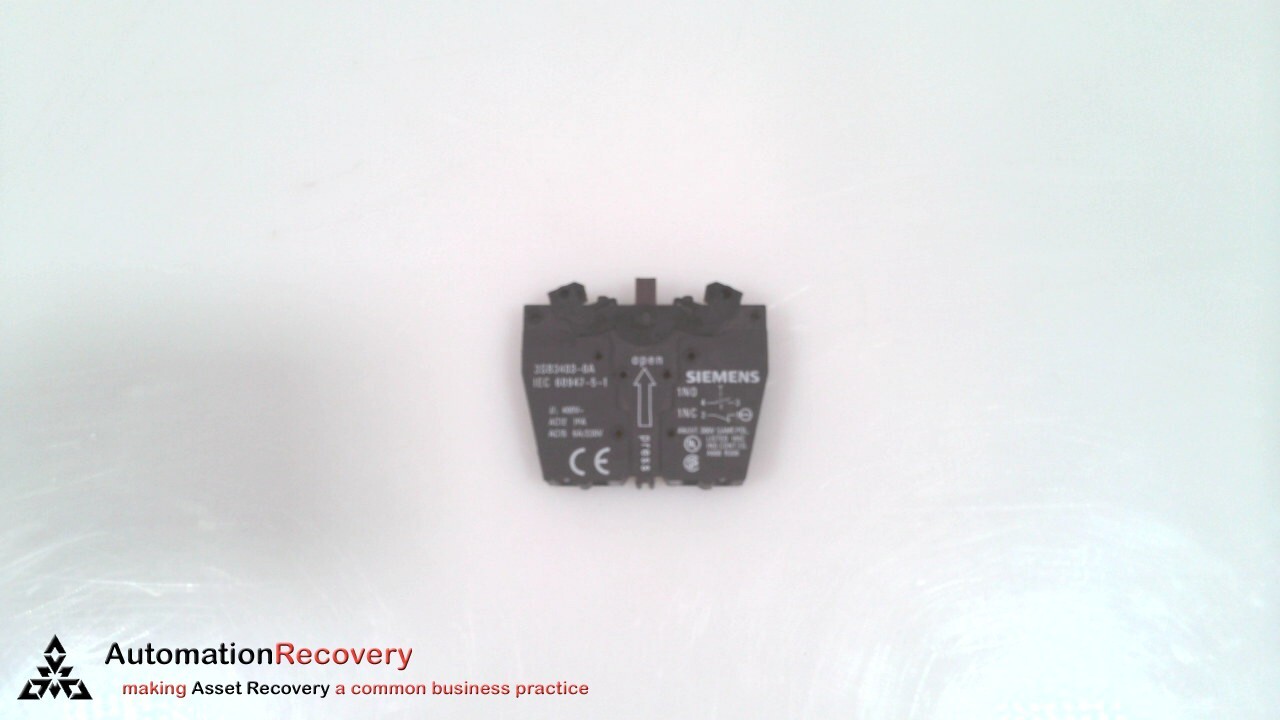 SIEMENS 3SB3403-0A, CONTACT BLOCK W/ 2 CONTACTS, NEW* #324286