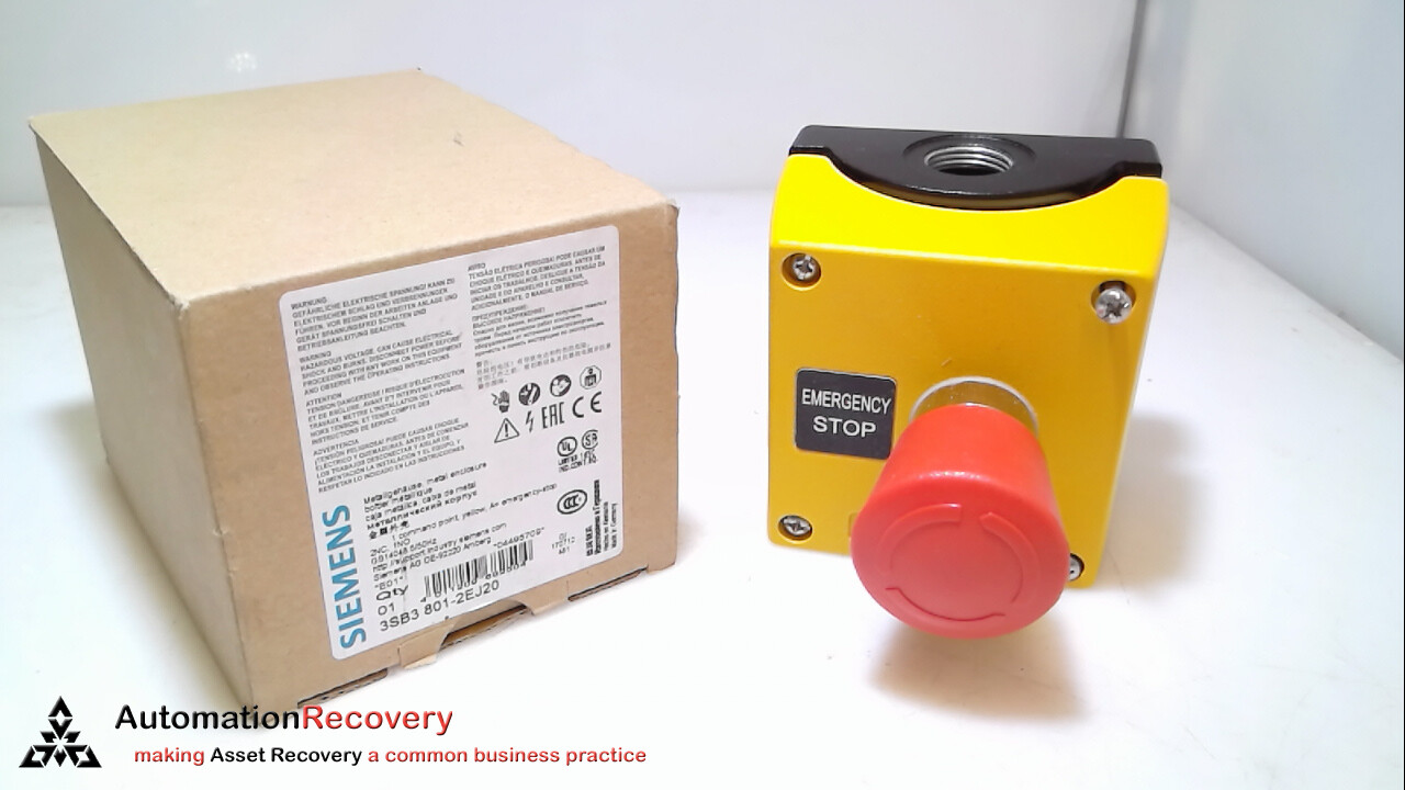 SIEMENS 3SB3801-2EJ20, COMMAND DEVICE ENCLOSURE EMERGENCY STOP BUTTON, N #331615