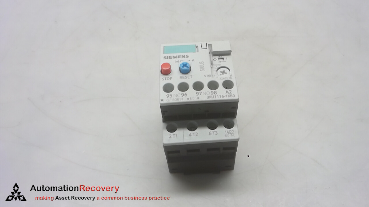 SIEMENS 3RU1116-1KB0, OVERLOAD RELAY,  CONTACT CURRENT RATING: 12A, NEW* #265232