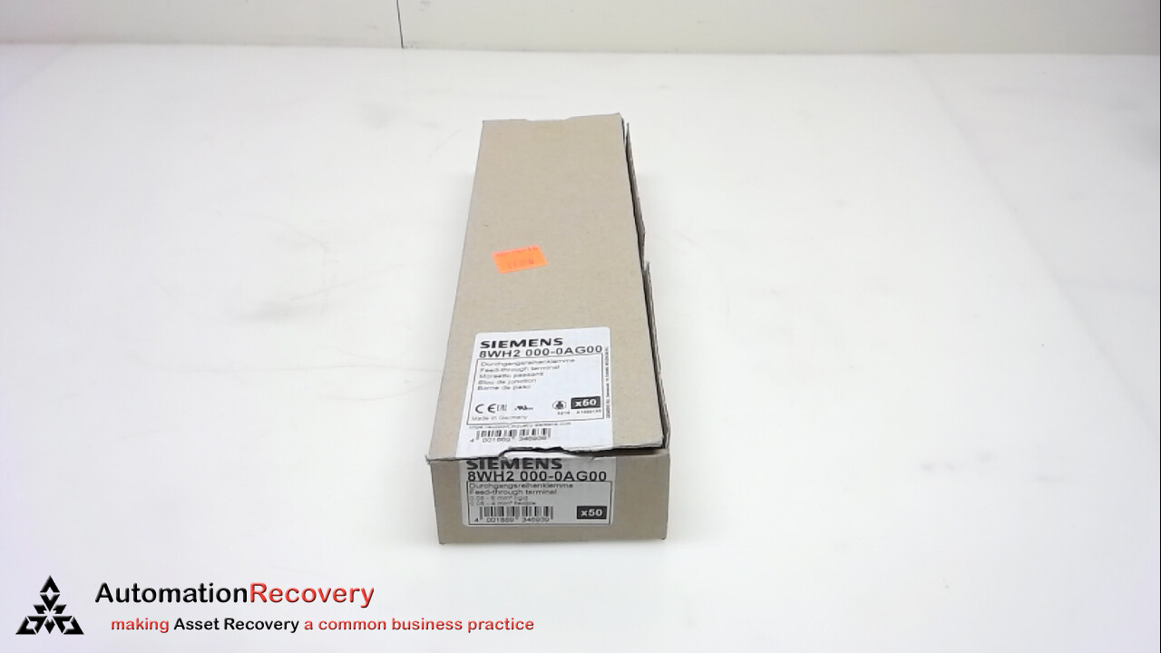 SIEMENS 8WH2 000-0AG00, FEED-THROUGH TERMINAL BLOCK, SEE DESC #315014