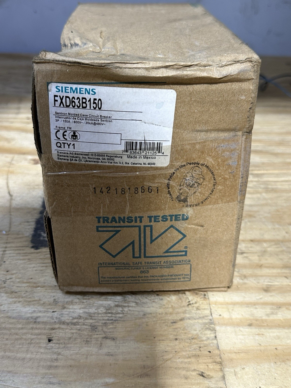 FXD63B150 SIEMENS 3 POLE 150AMP 600V  CIRCUIT BREAKER BRAND NEW
