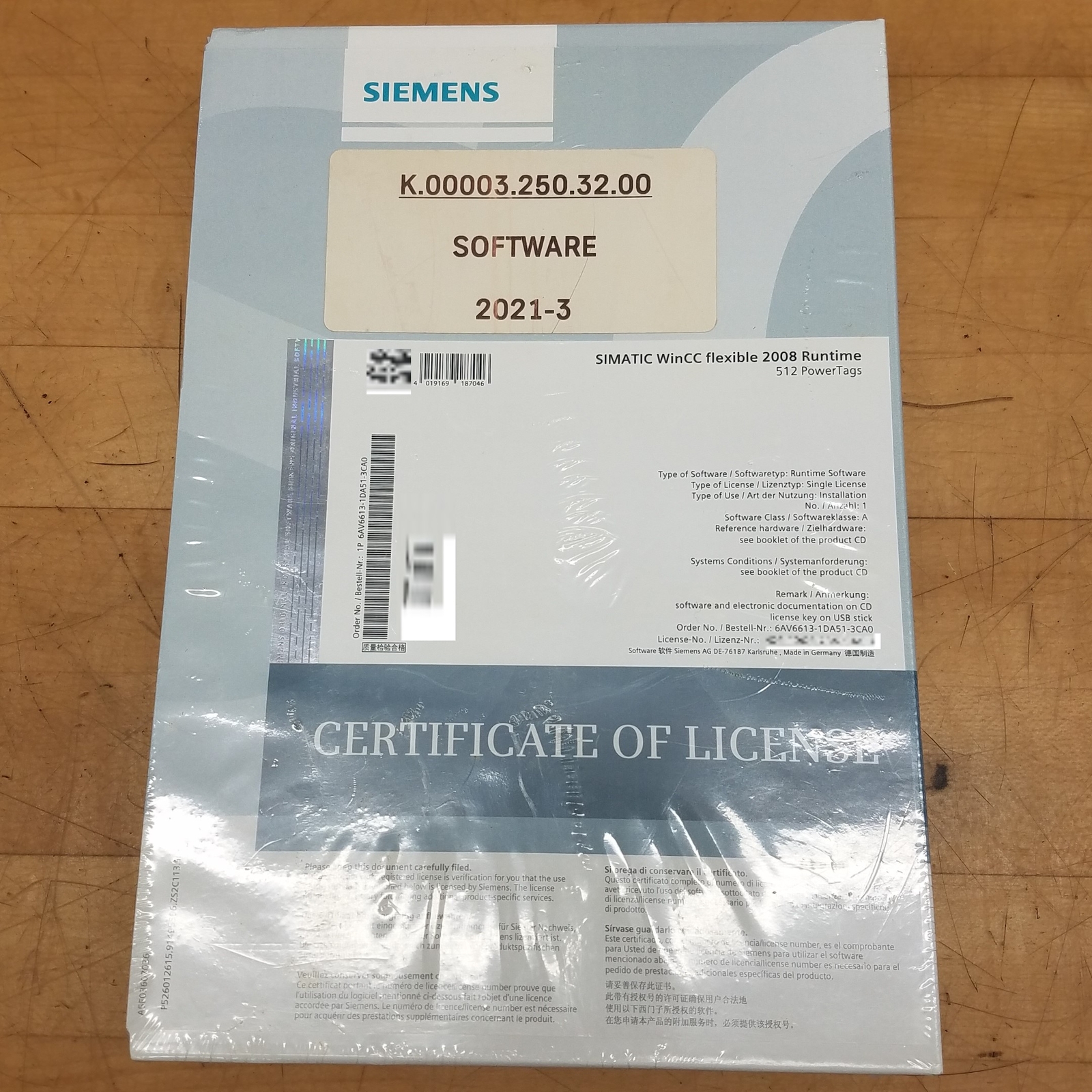 Siemens 6AV6613-1DA51-3CA0 SIMATIC WinCC Flexible 2008 Runtime 512 PowerTags