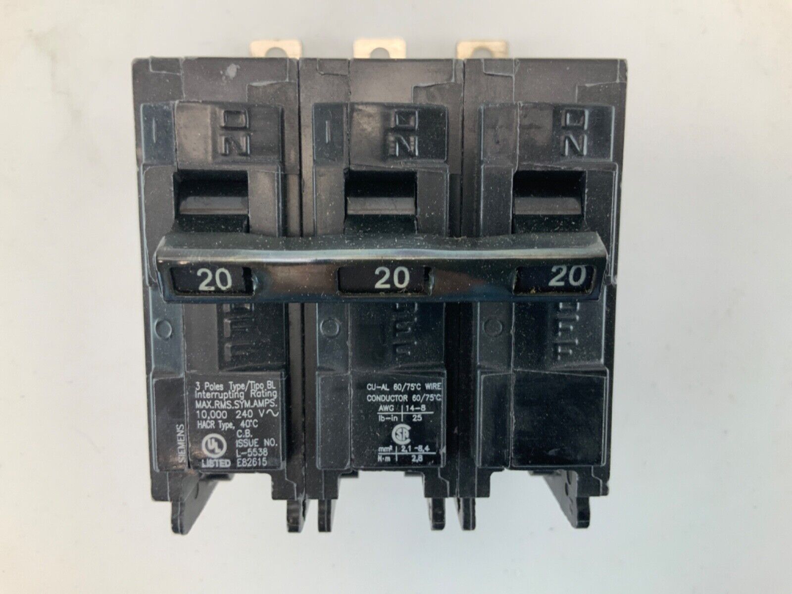 NEW SIEMENS B320 3P 20A BREAKER