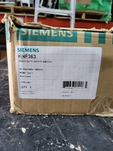 NEW Siemens HNF363 100 Amp 3P 600-volt 3 Wire Non Fused Heavy Duty DISCONNECT