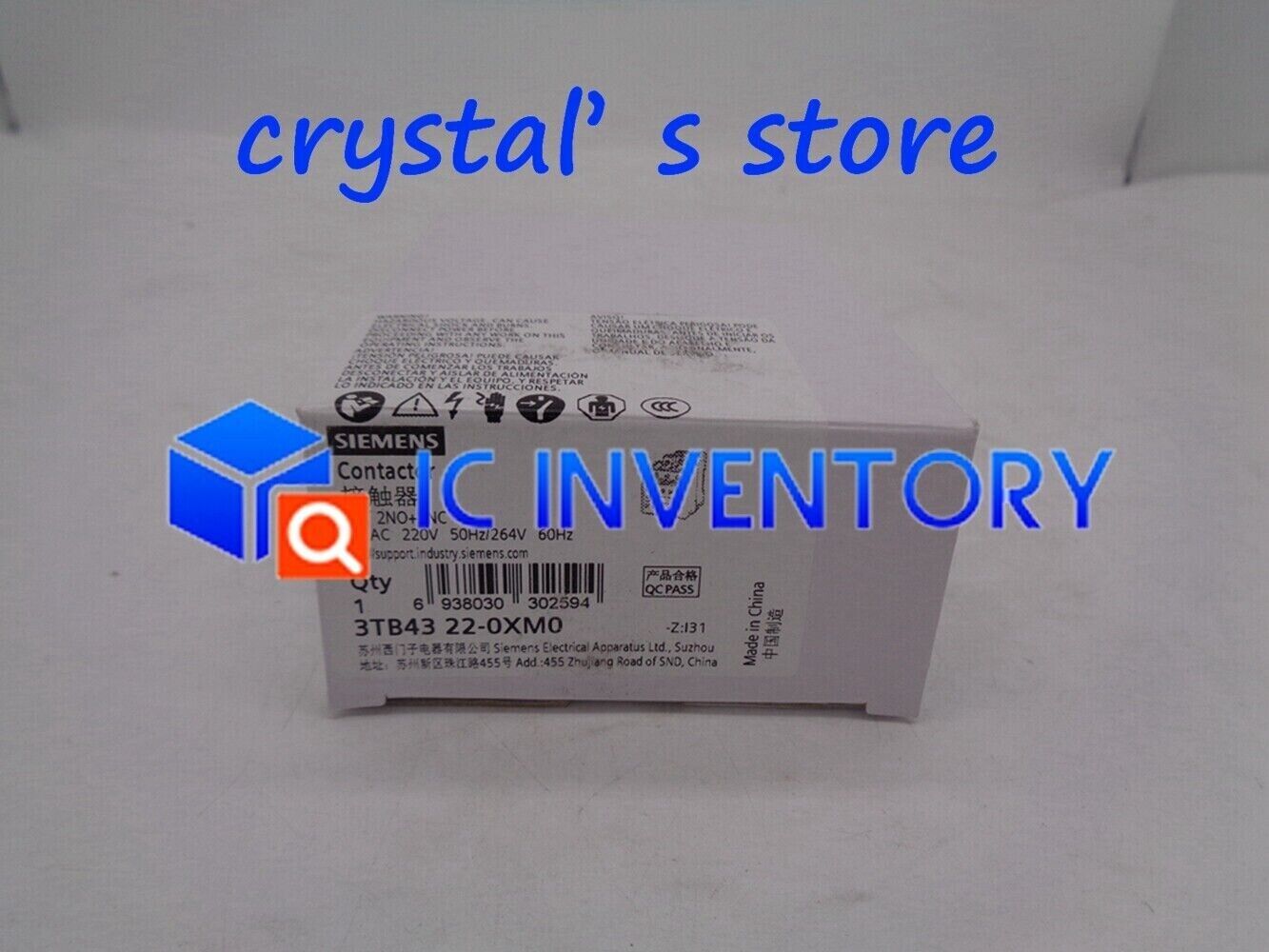 SIEMENS Contactor 3TB4322-0XM0 3TB43220XM0 220VAC Brand NEW IN BOX