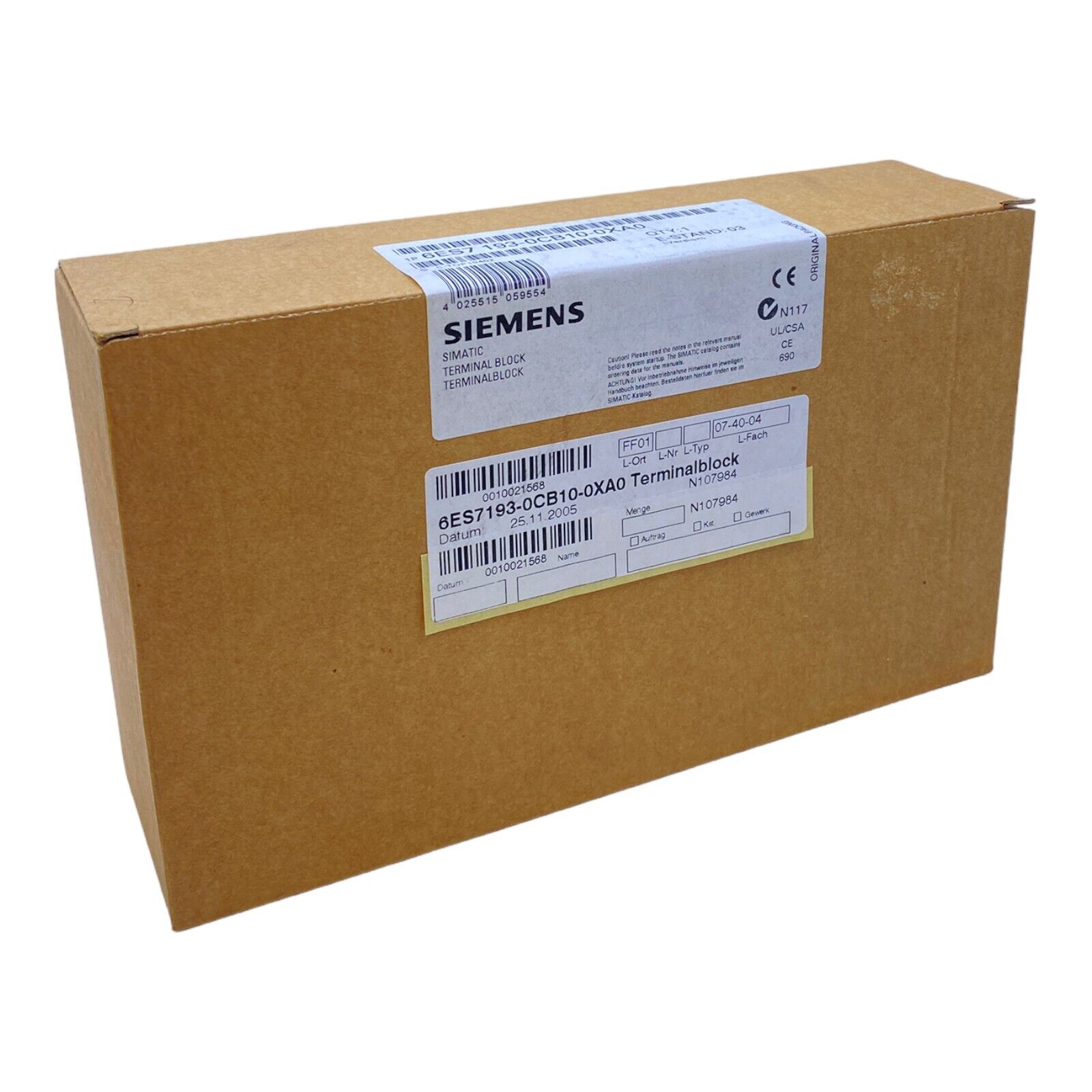Siemens 6ES7193-0CB10-0XA0 Terminal Block Clamp