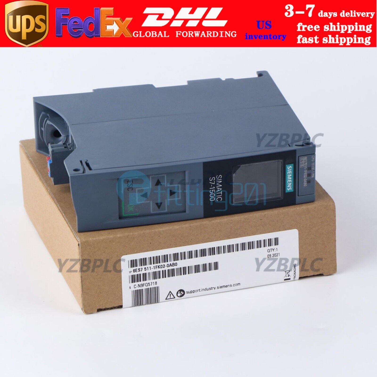 New Siemens 6ES7511-1FK02-0AB0 S7-1500F, CPU 1511F-1 PN 6ES7 511-1FK02-0AB0