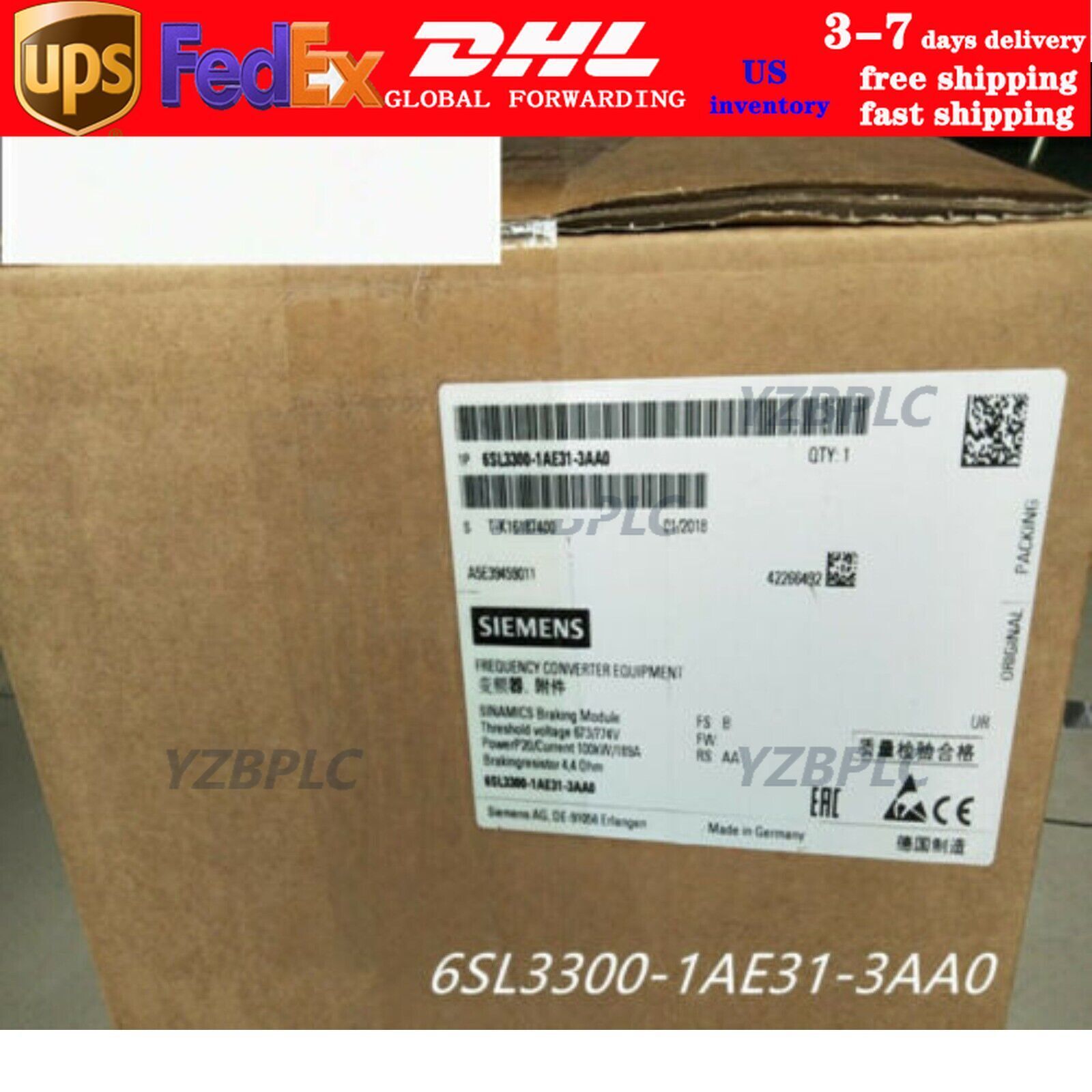 New Siemens 6SL3300-1AE31-3AA0  SINAMICS BRAKING MODULE 6SL3 300-1AE31-3AA0