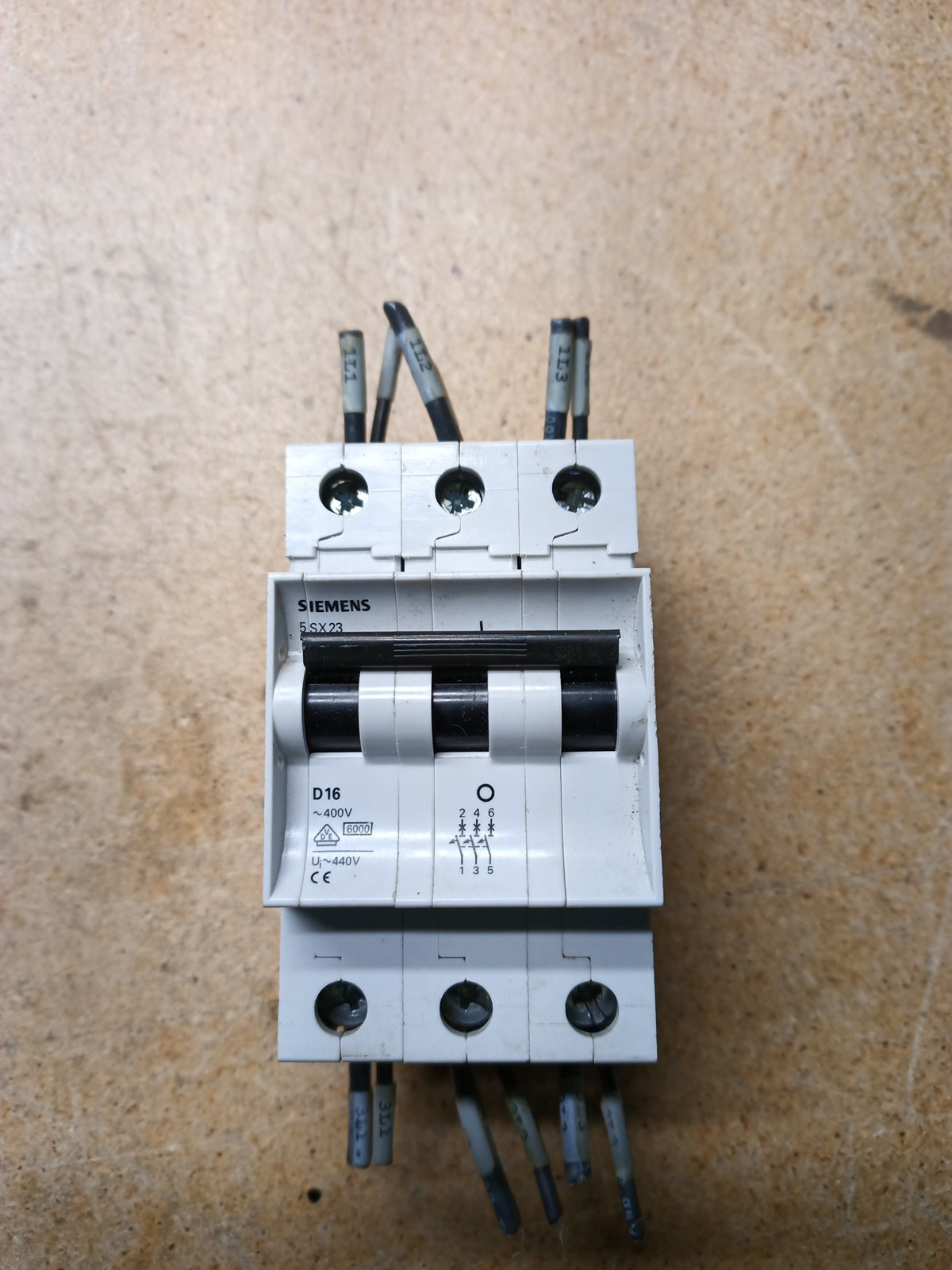 Siemens 5SX23-D16 Circuit Breaker 16A 480V 3 Pole