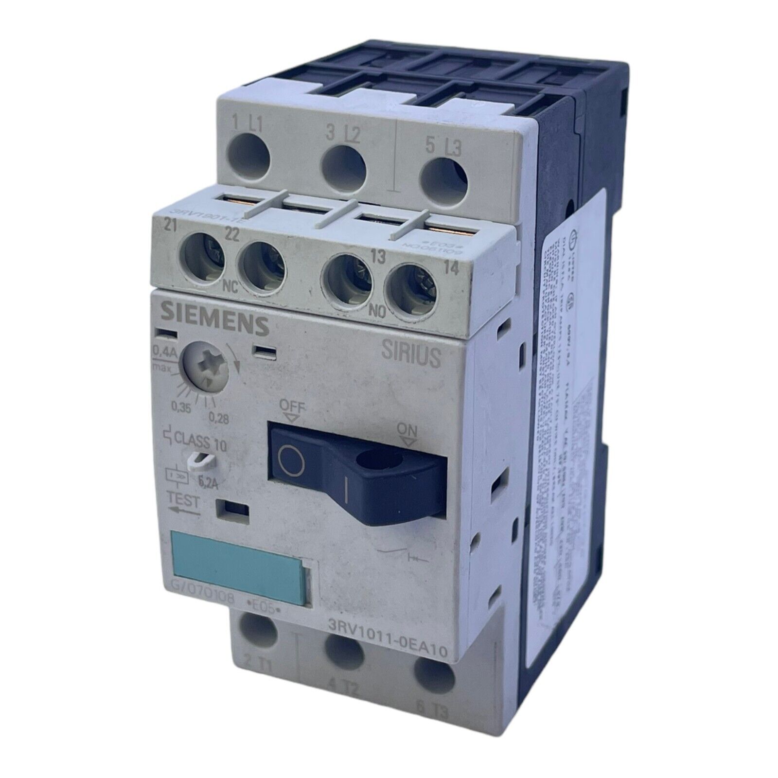Siemens 3RV1011-0EA10 Interrupteur de Protection Du Moteur 0,28→ 0,4A de Sirius
