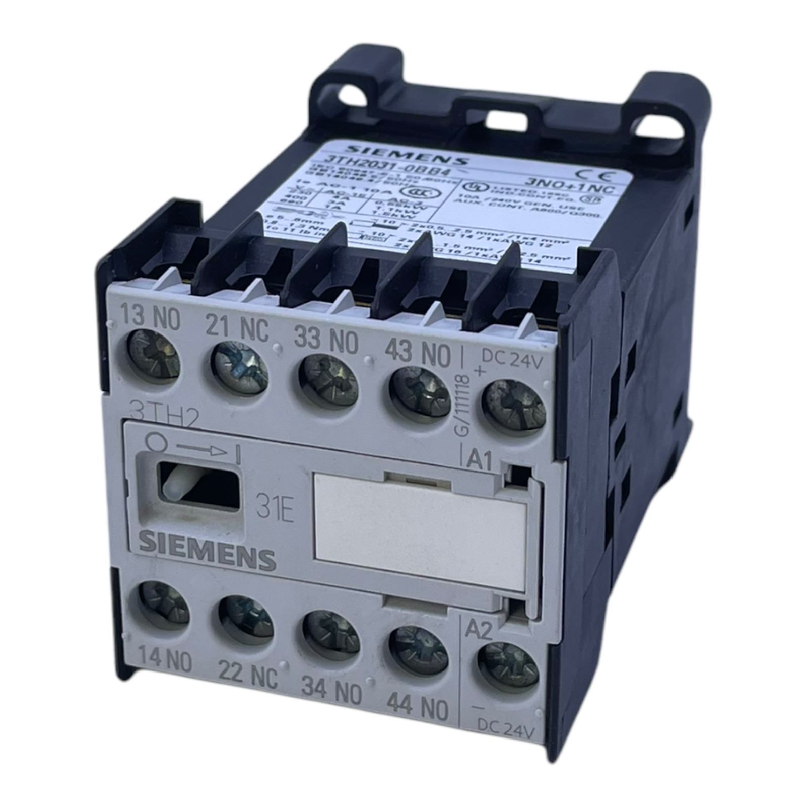 Siemens 3TH2031-0BB4 Auxiliary contactor for industrial use 24V DC 50/60Hz