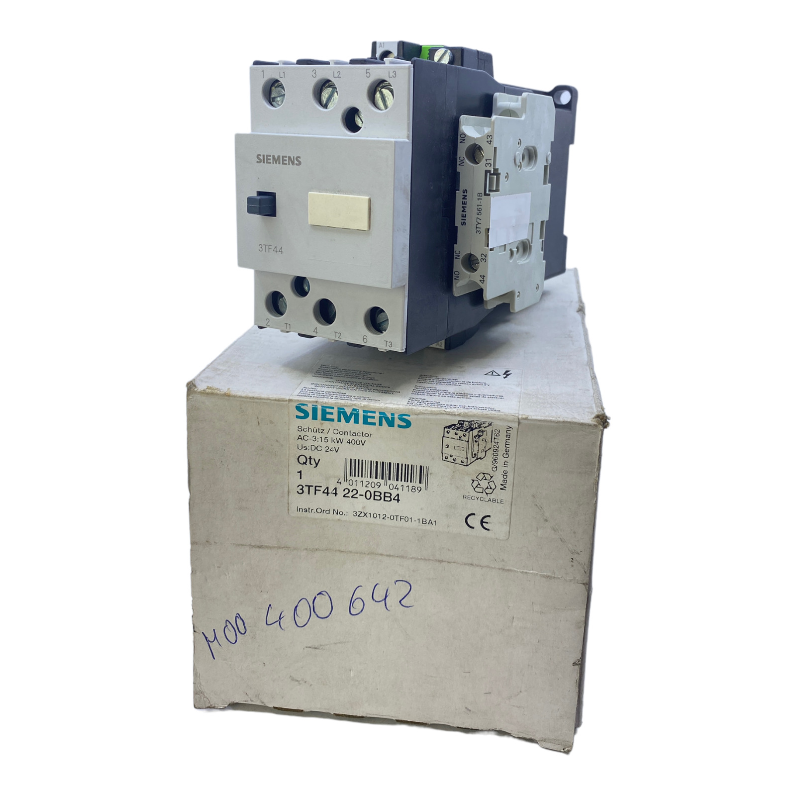 Siemens 3TF4422-0BB4 Industrial Contactor 15kW 400V 3TF4422-0BB4 