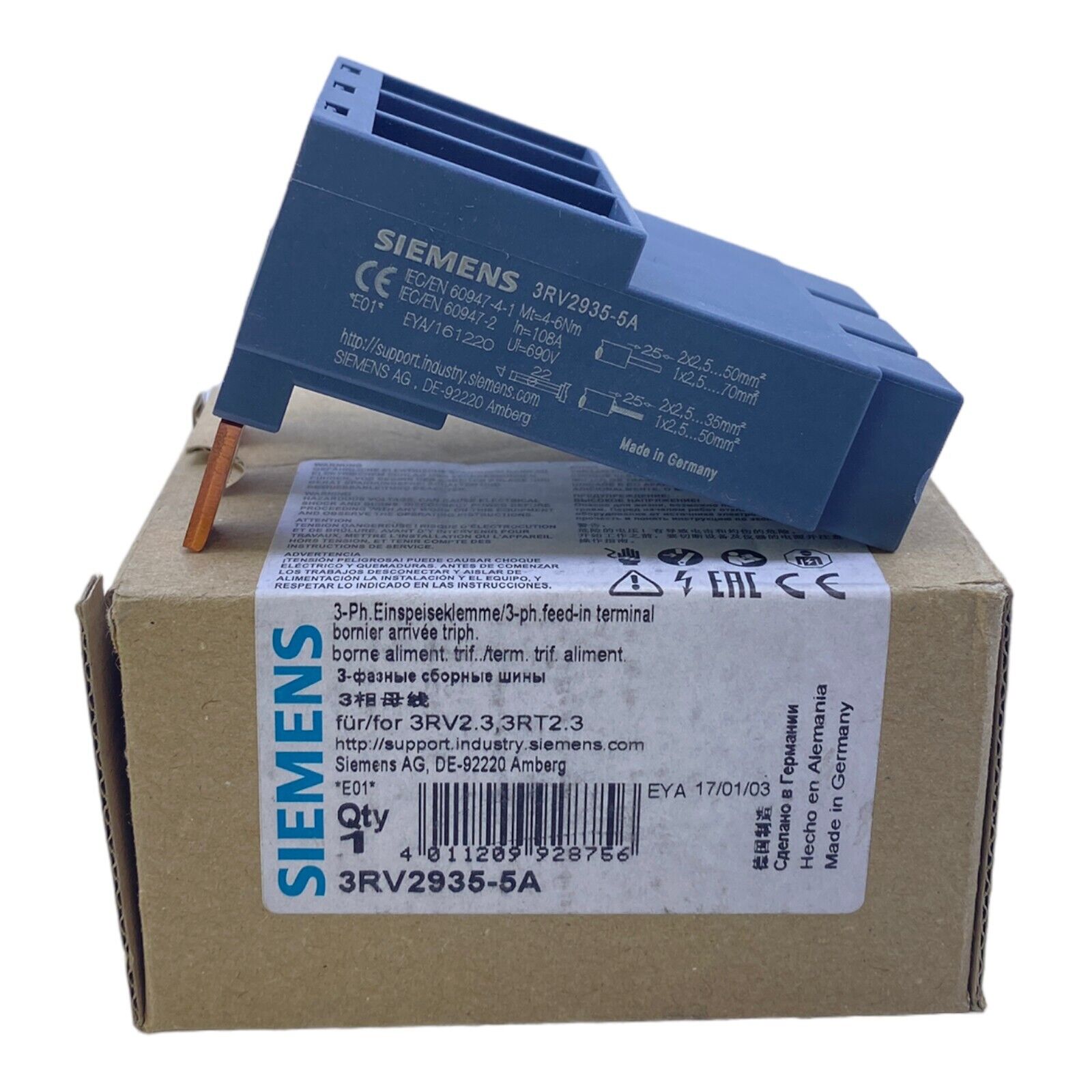 Siemens 3RV2935-5A 3-Phase Feed Terminal