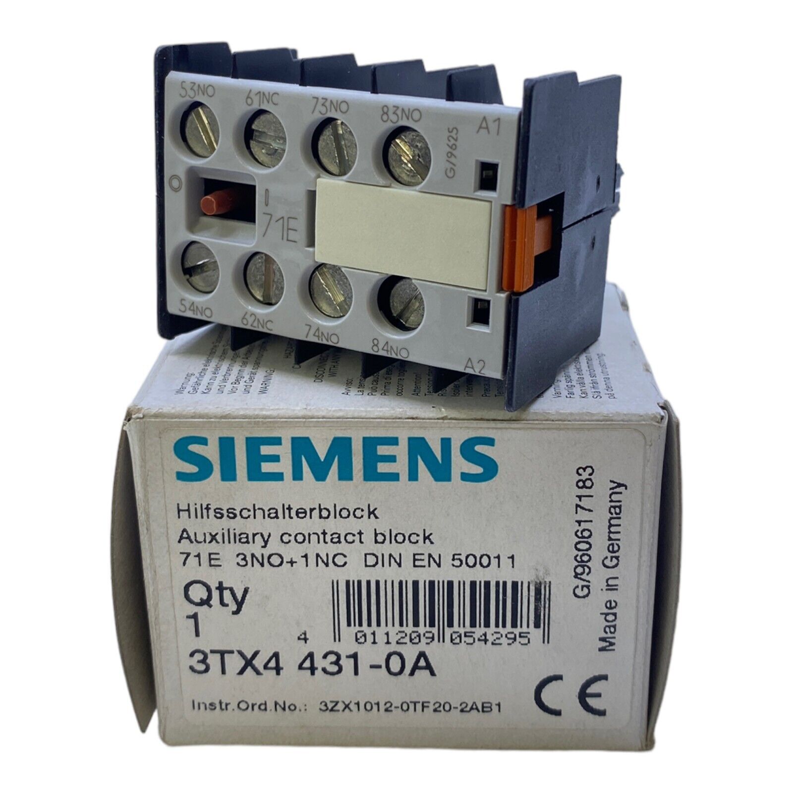 Siemens 3TX4431-0A Auxiliary Switch Block 71E 3NO+1NC 230V 4A 400V 3A 500V 2A