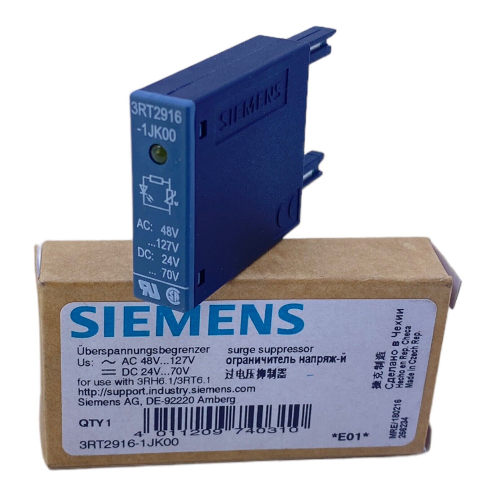 Siemens 3RT2916-1JK00 Varistor Surge Protector 48-127VAC 50/60Hz 24-70VDC