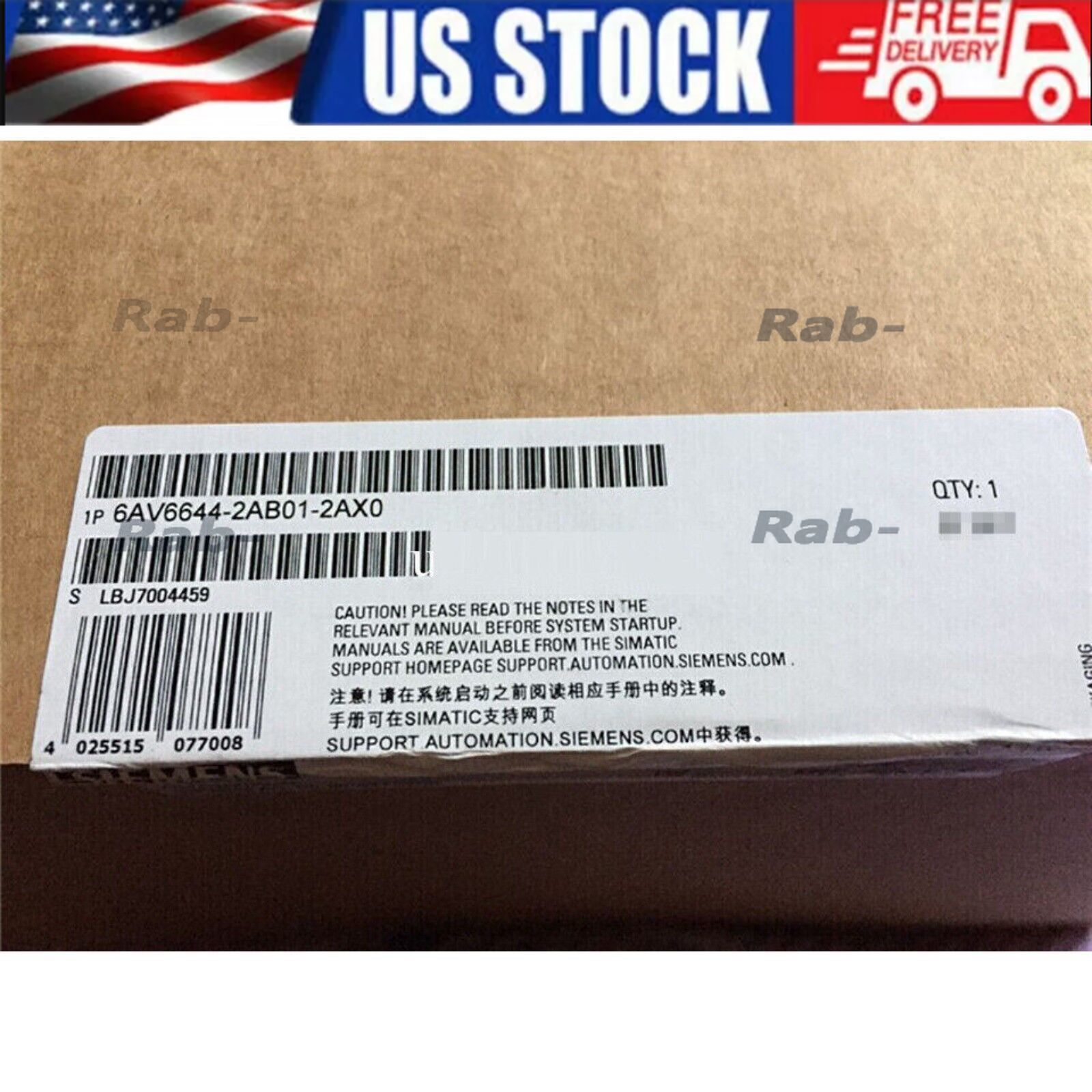 1 PCS New Siemens Touch Screen 6AV6644-2AB01-2AX0 6AV6 644-2AB01-2AX0 DHL Ship