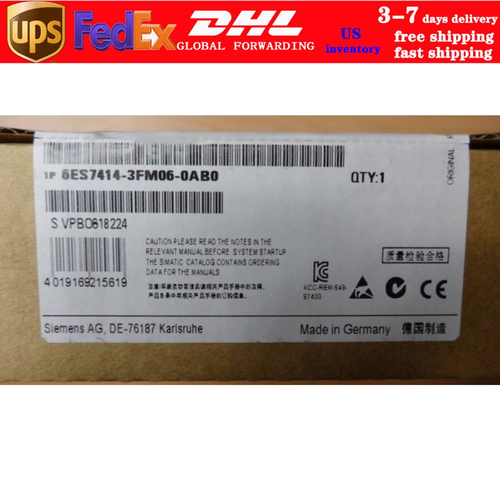 New Siemens 6ES7414-3FM06-0AB0 SIMATIC S7-400 CPU414F-3 6ES7 414-3FM06-0AB0