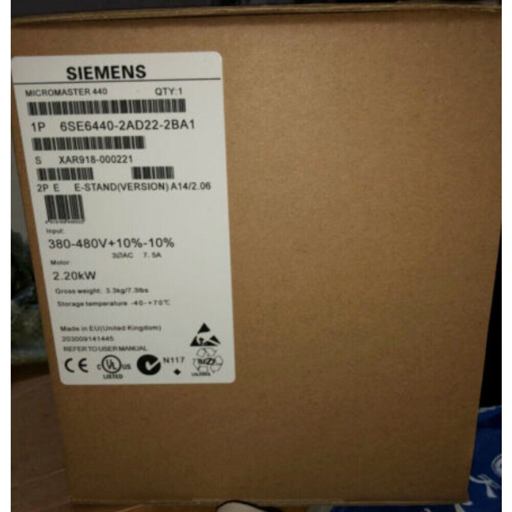NEW Siemens 6SE6440-2AD22-2BA1 6SE6 440-2AD22-2BA1 MICROMASTER440 without filter