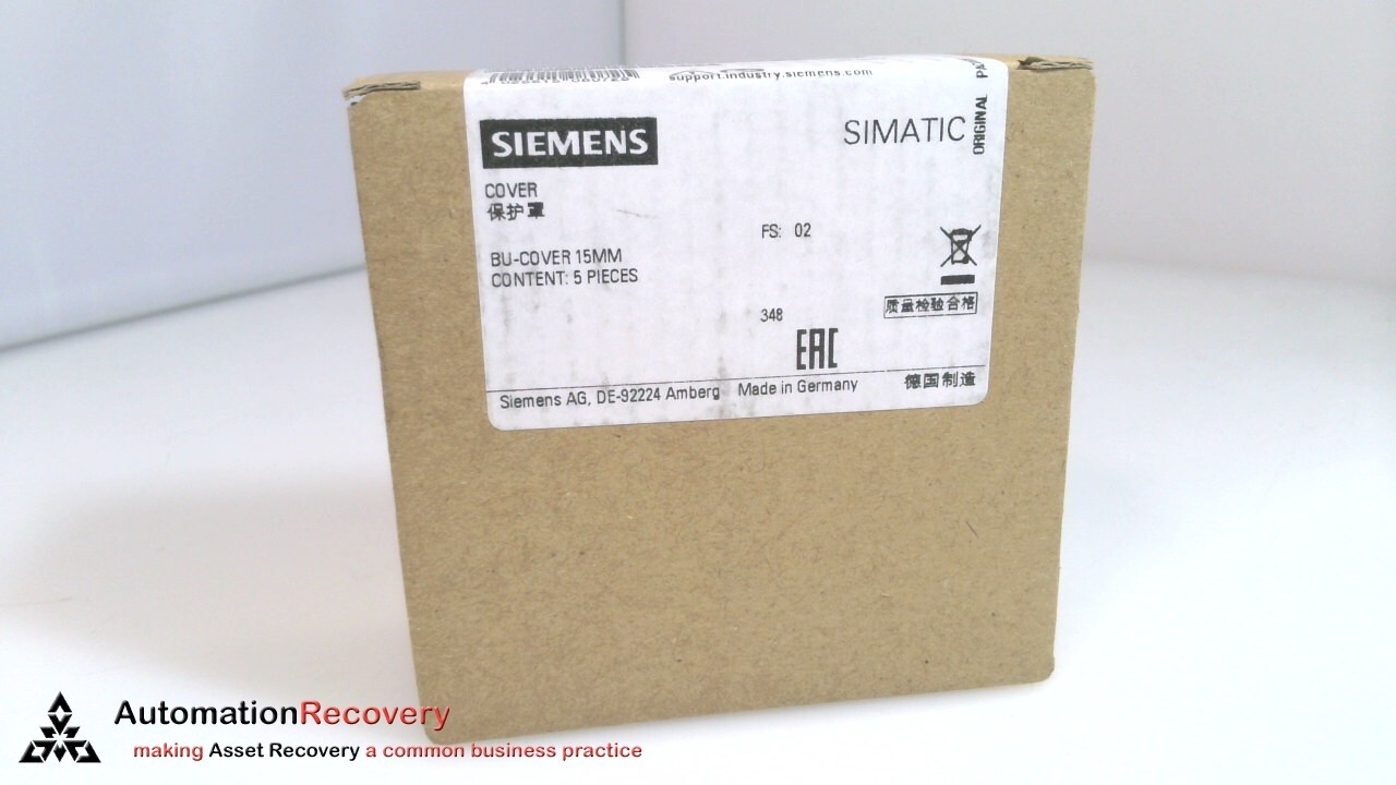 SIEMENS 6ES7 133-6CV15-1AM0 SIMATIC ET 200SP BU COVER SET, SEE DESC #325909