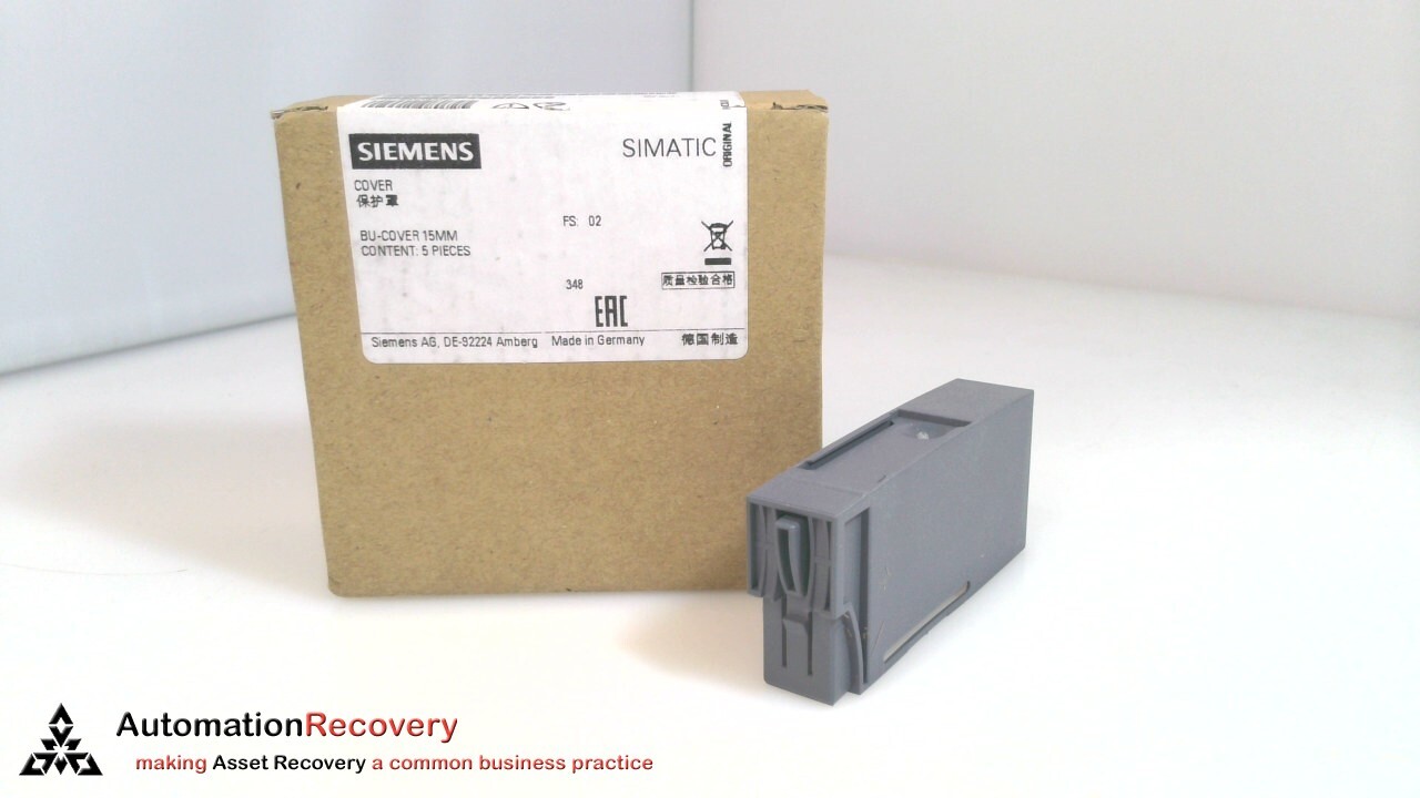 SIEMENS 6ES7 133-6CV15-1AM0 SIMATIC ET 200SP BU COVER SET, SEE DESC #325910