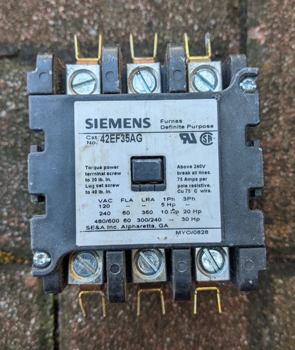 SIEMENS 42EF35AG DEFINITE PURPOSE CONTACTOR  COMMERCIAL ELECTRICAL EQUIPMENT