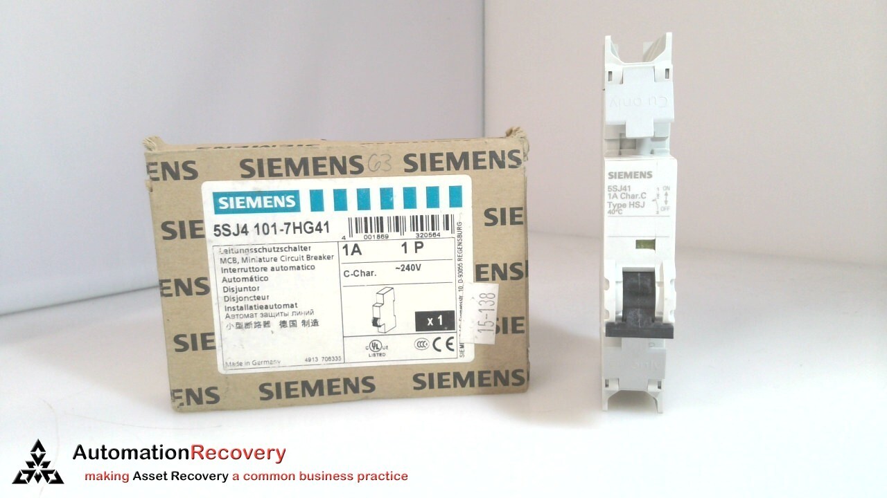 SIEMENS 5SJ4101-7HG41, SENTRON MINATURE CIRCUIT BREAKER, NEW #327391