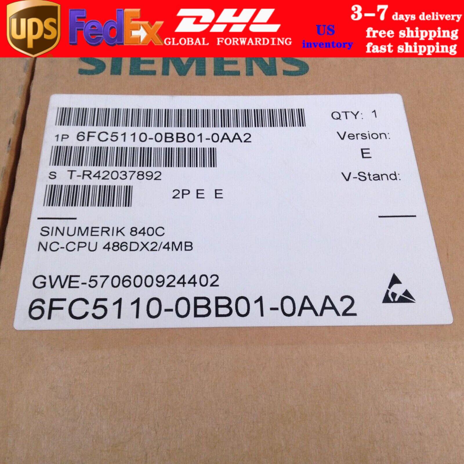 New Siemens 6FC5110-0BB01-0AA2 6FC51100BB010AA2 840C/840CE NC-CPU 486DX