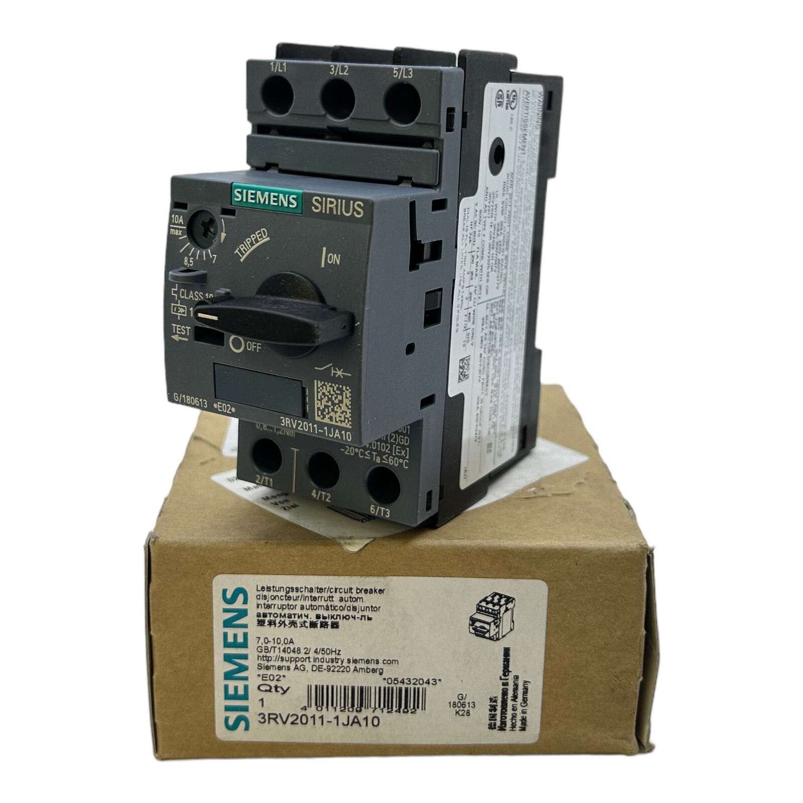 Siemens 3RV2011-1JA10 Motor Protection Switch Series 3RV2 7-10A/690V