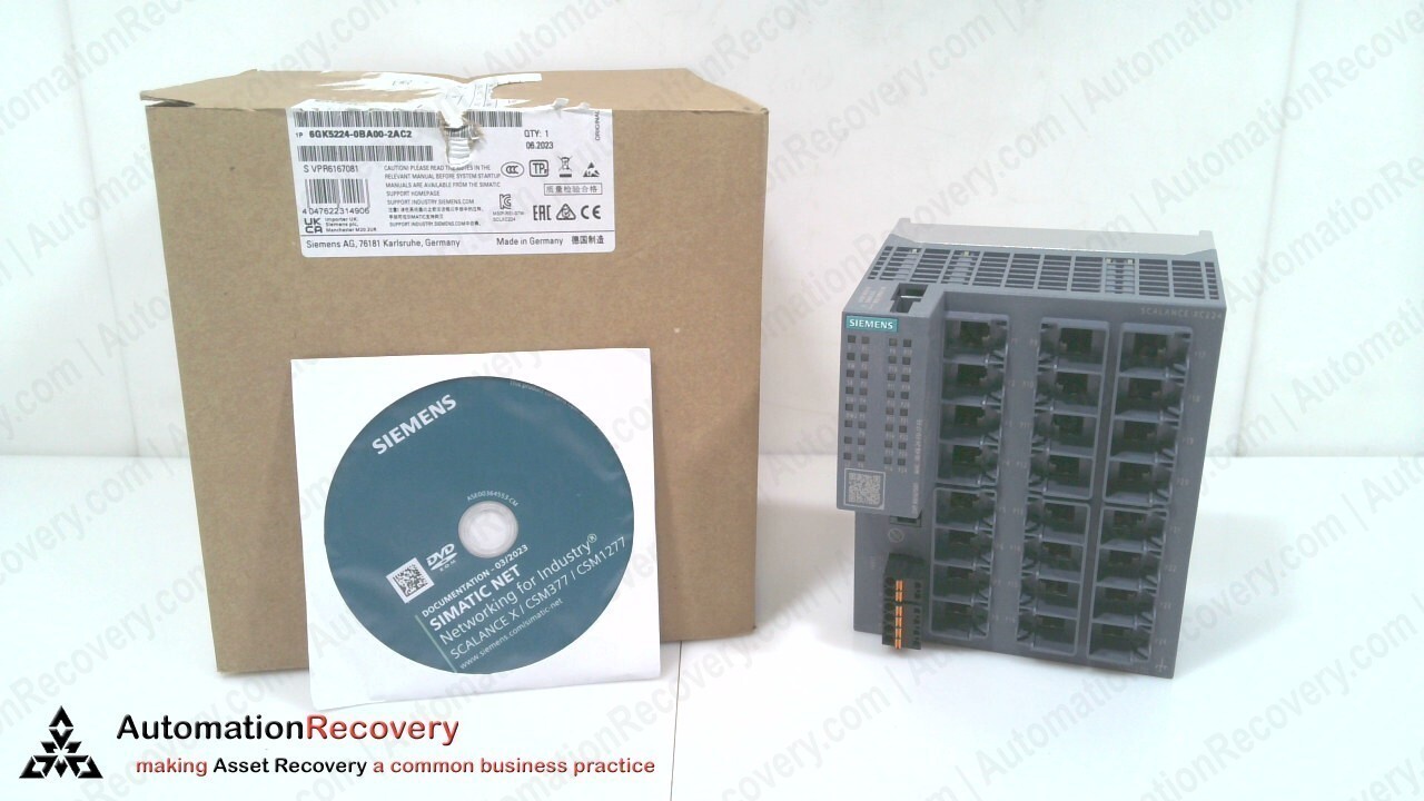 SIEMENS 6GK5224-0BA00-2AC2, SIMATIC SCALANCE ELECTRICAL SWITCH MODULE, N #323579