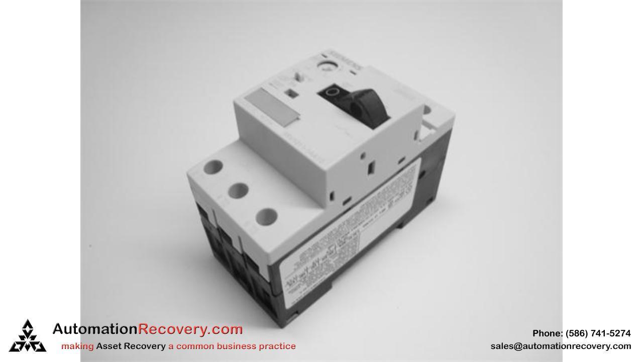 SIEMENS 3RV1011-1AA10 MOTOR STARTER PROTECTOR 1.1-1.6 AMP, #244269