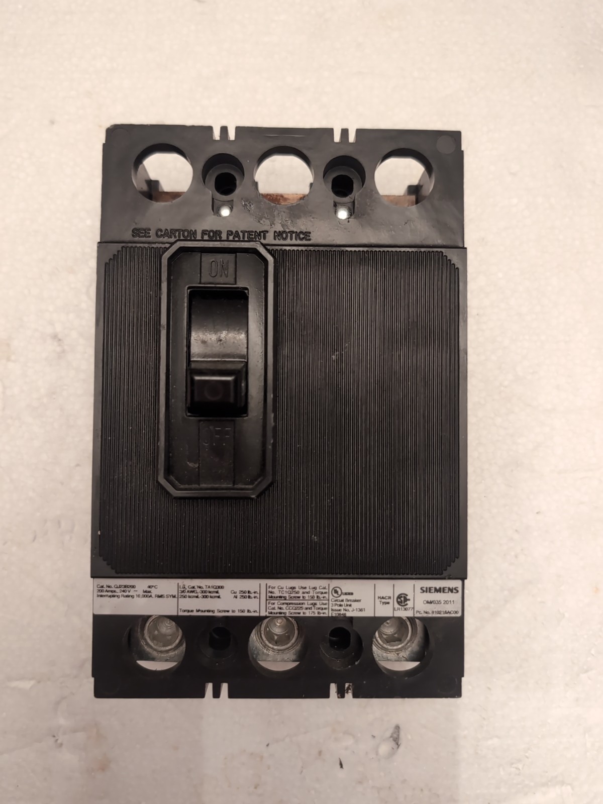 Siemens Circuit Breaker QJ23B200 200 Amp 3 Pole Molded Case Circuit Breaker *...