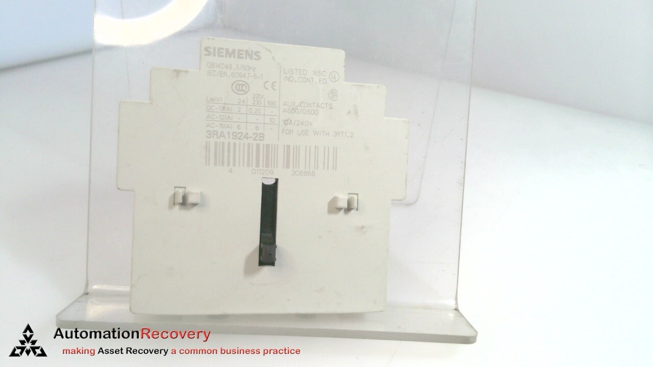 SIEMENS 3RA1924-2B SIDE MECHANICAL INTERLOCK CONTACTOR #325772