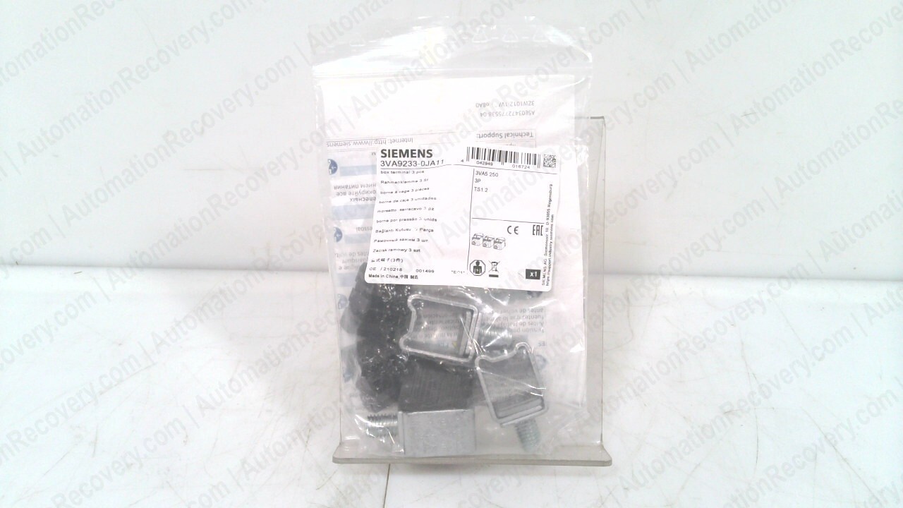 SIEMENS 3VA9233-0JA11, 3-PIECE TERMINAL KIT, CIRCUIT BREAKER ACCESSORY,  #331459