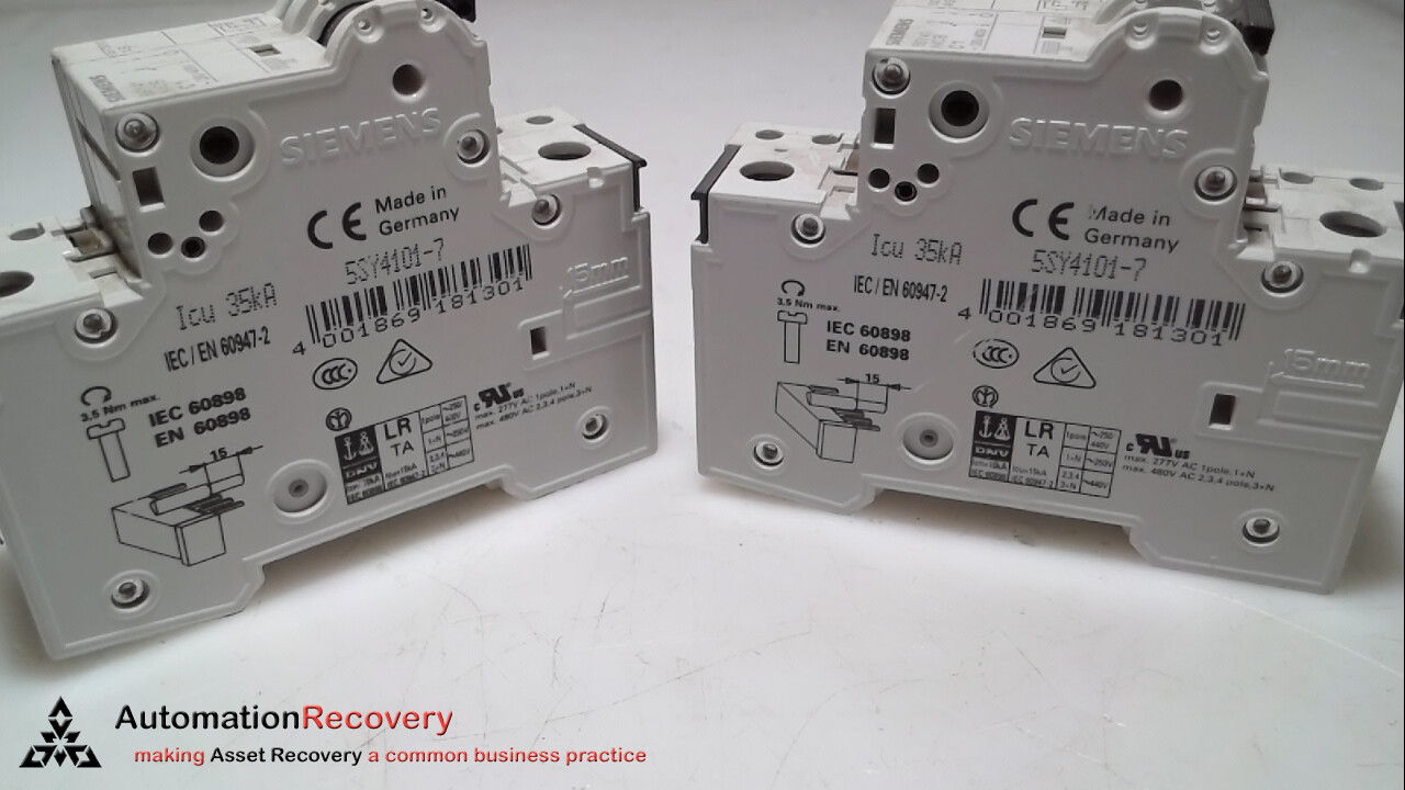 SIEMENS 5SY4101-7  W/ ATTACHED PART 5ST3010AS, SEE DESC #283320