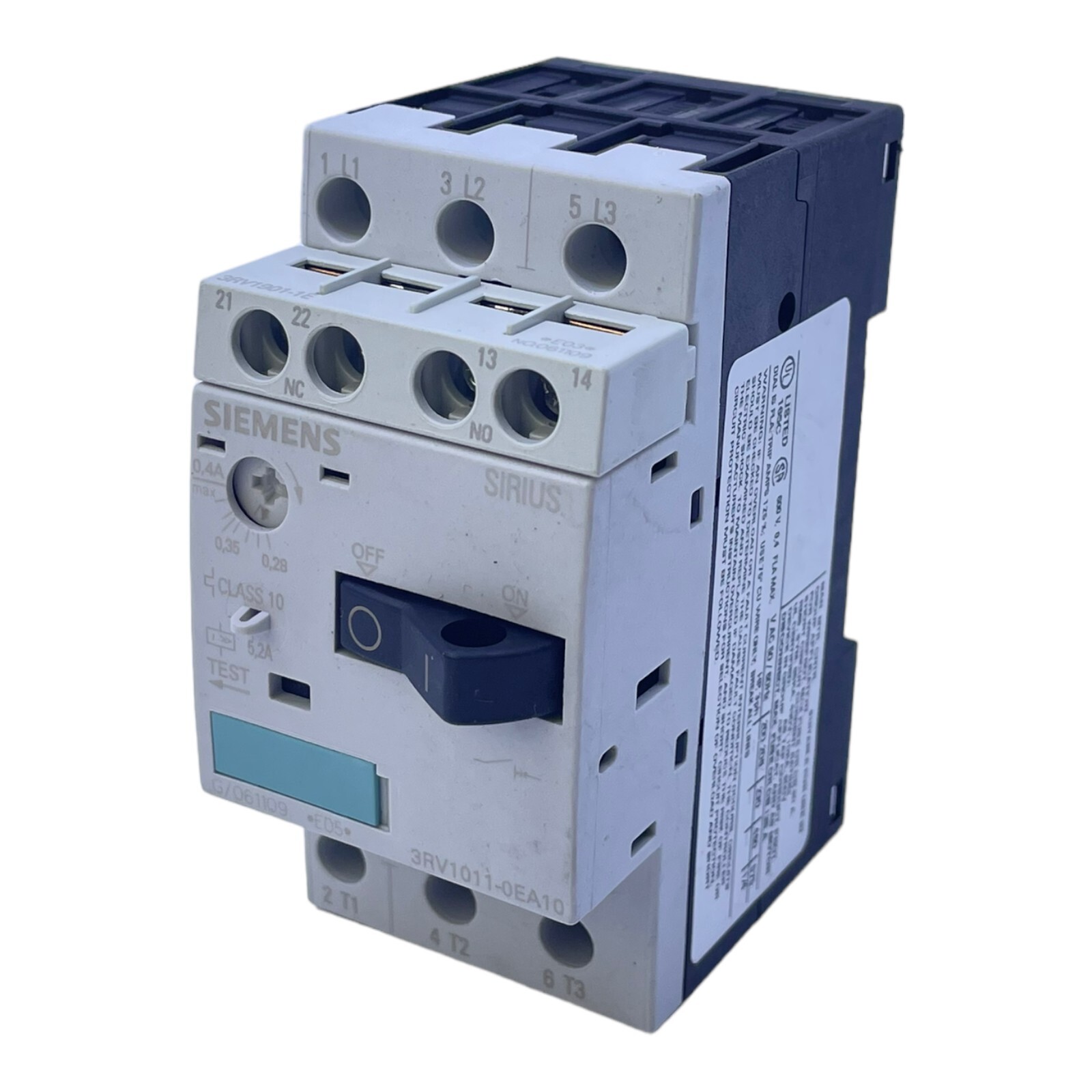 Siemens 3RV1011-0EA10 Interrupteur de Protection Du Moteur 0,28→ 0,4A Sirius