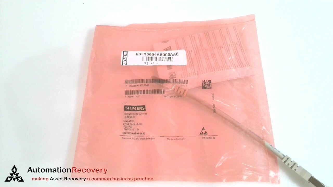 SIEMENS 6SL3060-4AB00-0AA0, SINAMICS DRIVE-CLIQ CABLE, NEW #325382