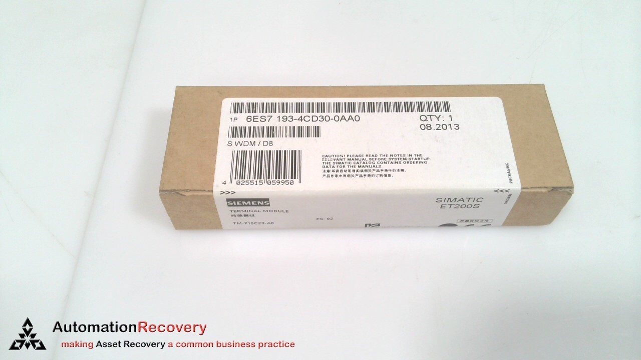 SIEMENS 6ES7 193-4CD30-0AA0, SIMATIC DP TERMINAL MODULE, NEW #326004