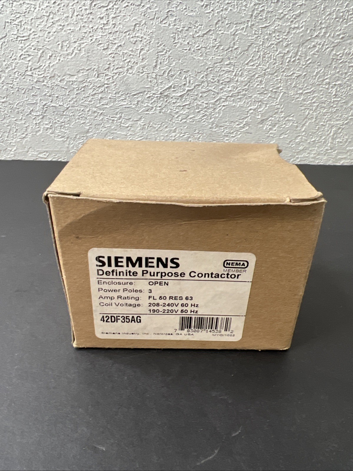 SIEMENS 42DF35AG DEFINITE PURPOSE CONTACTOR