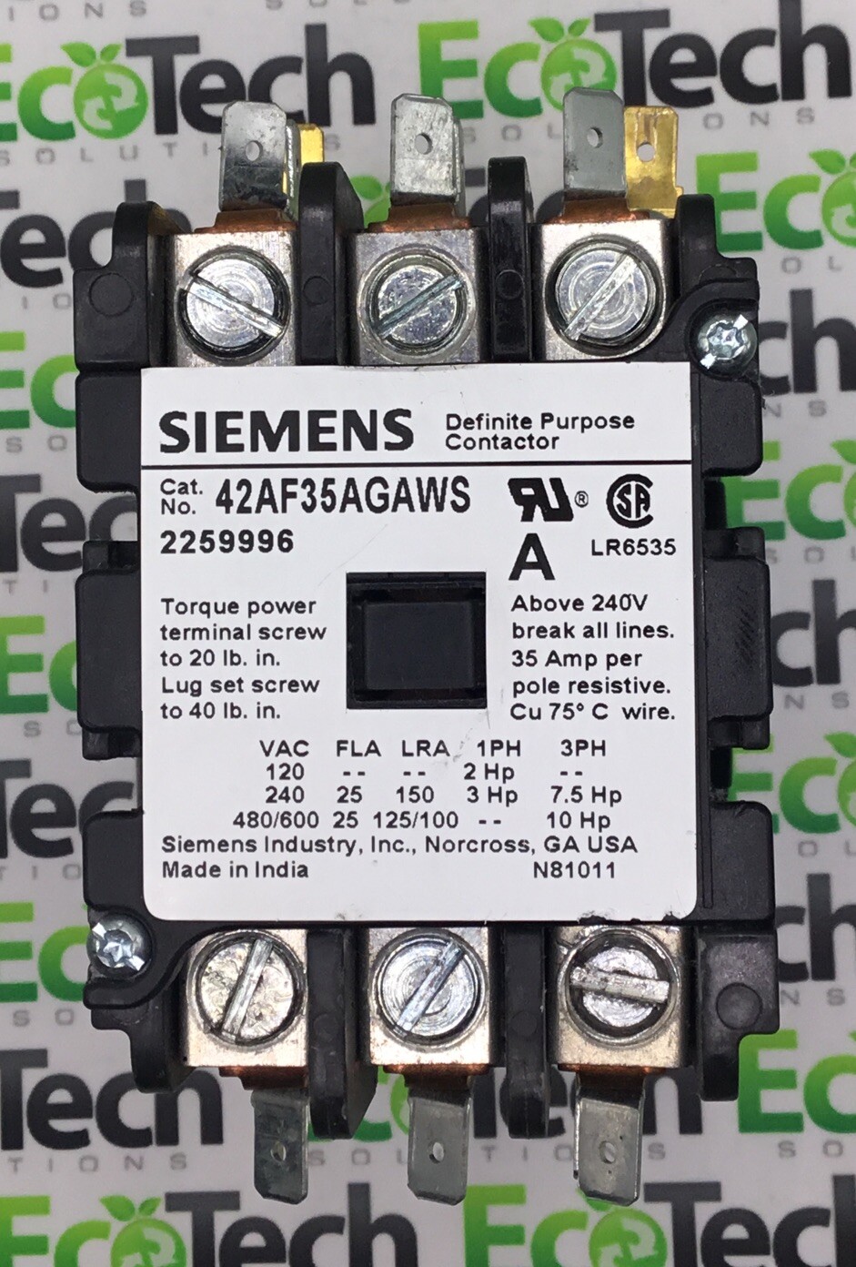Siemens 42AF35AGAWS 2259996 Definite Purpose Contactor