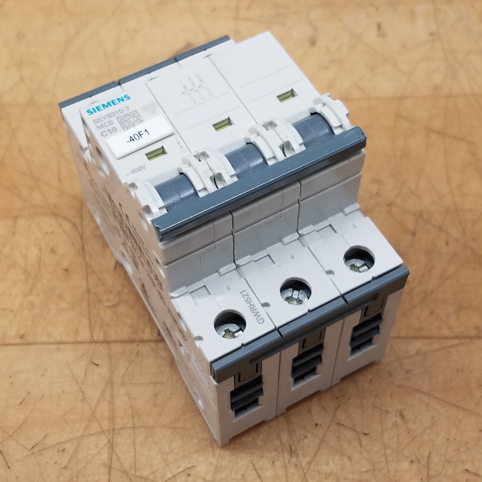 Siemens 5SY6310-7 Circuit Breaker, 10A, 3 Pole, 400V, 5SY6310-7 MCB C10 - USED