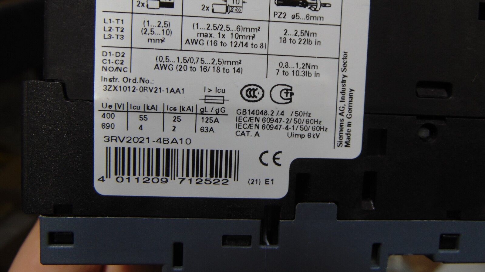 Siemens 3RV20214BA10