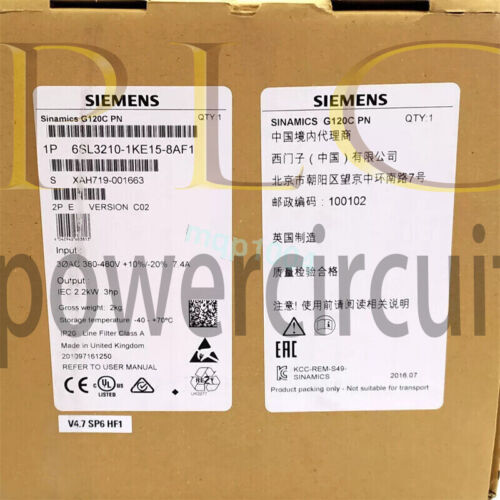 New Siemens 6SL3 210-1KE15-8AF1 6SL3210-1KE15-8AF1 In Box Expedited Shipping~